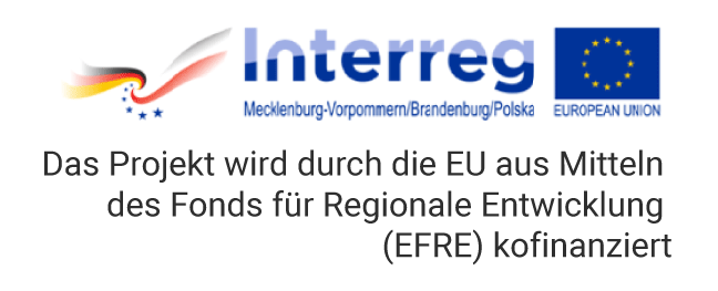 Logo des EU-Förderprogramms Interreg Mecklenburg-Vorpommern/Brandenburg/Polen